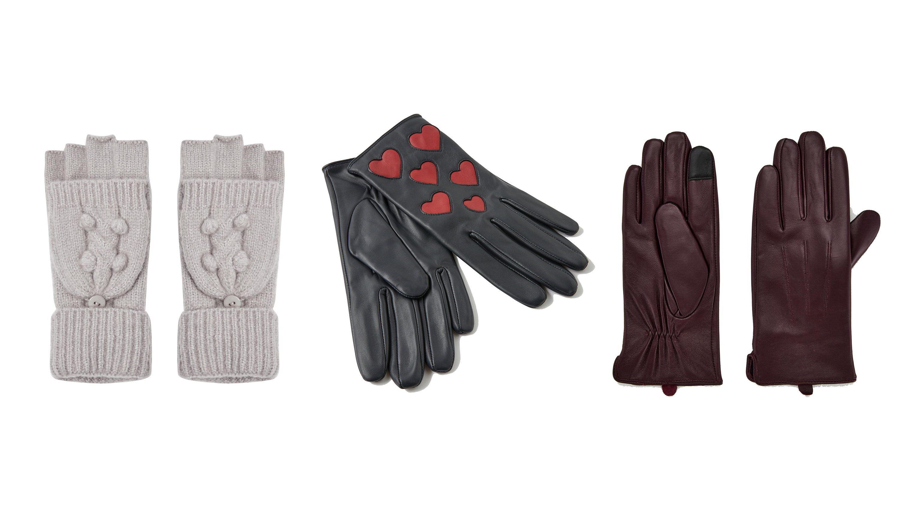 accessorize black leather gloves