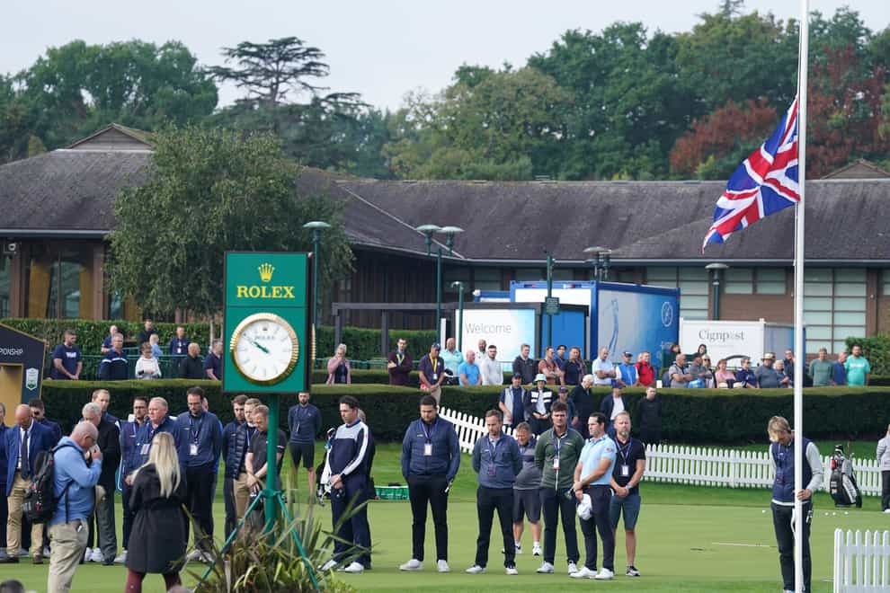 A two-minute period of silence was observed by staff, players and caddies at Wentworth on Saturday (Adam Davy/PA)