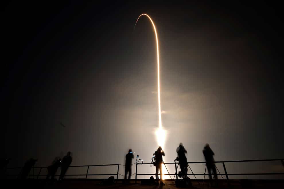 A SpaceX Falcon 9 rocket lifts off en route for the International Space Station (AP Photo/Chris O’Meara)
