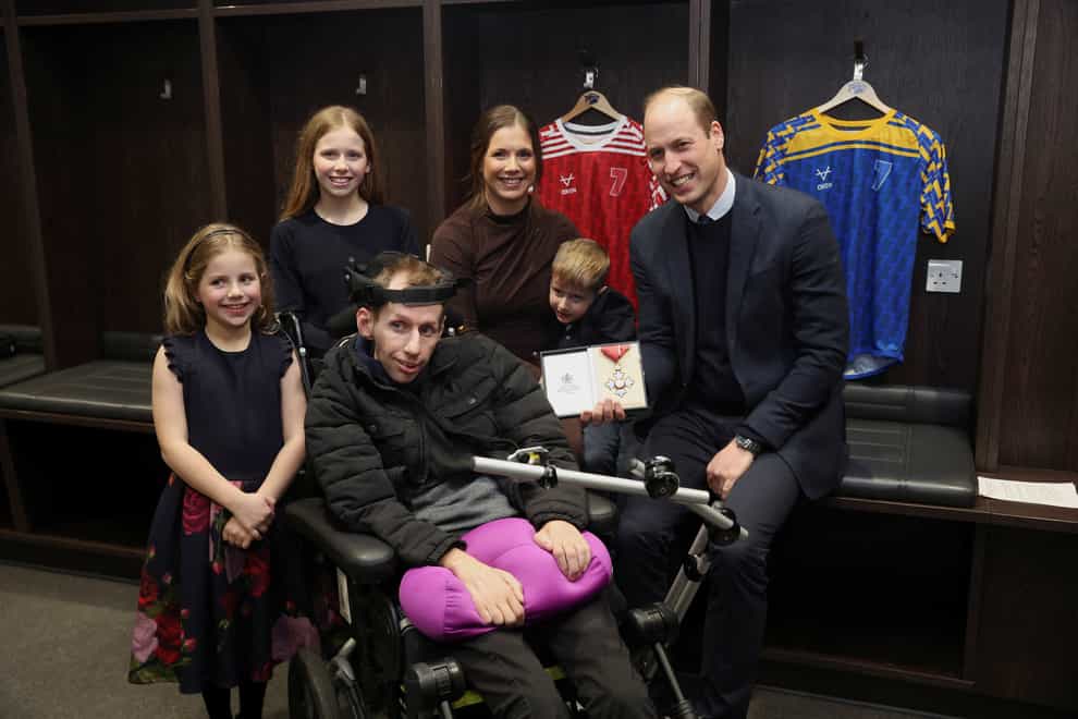 William met Burrow, his wife Lindsey and their children at Headingley in January (Phil Noble/PA)