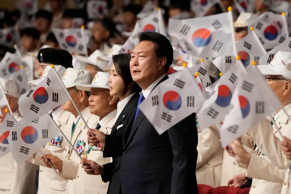 South Korean President Yoon Suk Yeol called North Korea’s rubbish-carrying balloon activities ‘a despicable and irrational provocation’ (Ahn Young-joon/AP)